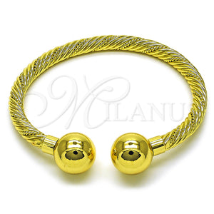 Gold Filled Jewelry — Individual Bangle Ball and Twist Design Polished 07. — main product view — SKU 154736 | Oro Laminado joyería — Individual Bangle Ball and Twist diseño pulido 07. — SKU 154736