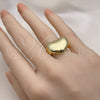 Oro Laminado Elegant Ring, Gold Filled Style Heart Design, Polished, Golden Finish, 01.341.0132