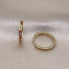 Oro Laminado Huggie Hoop, Gold Filled Style with Multicolor Cubic Zirconia, Polished, Golden Finish, 02.213.0619.20
