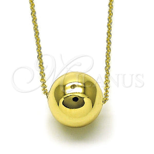 Gold Filled Necklace — Pendant Necklace Ball and Rolo Design Polished 04. — main product view — SKU 154751 | Oro Laminado collar — Pendant Necklace Ball and Rolo diseño pulido 04. — SKU 154751