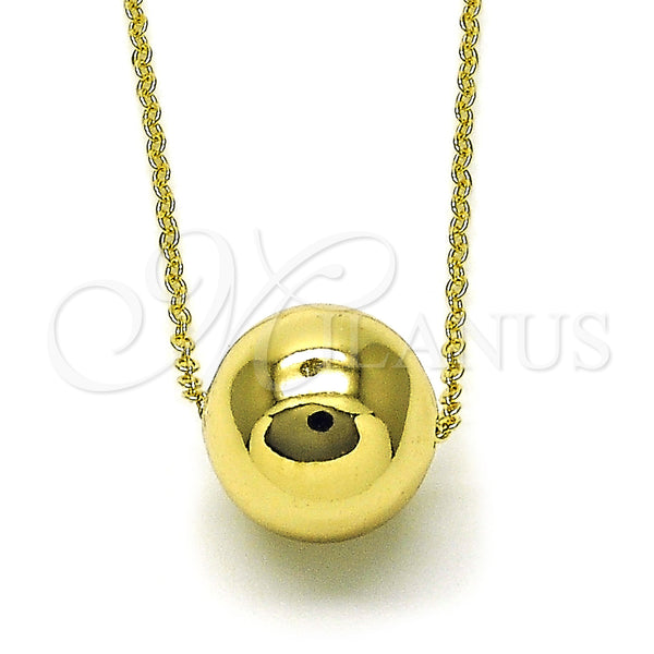 Gold Filled Necklace — Pendant Necklace Ball and Rolo Design Polished 04. — main product view — SKU 154751 | Oro Laminado collar — Pendant Necklace Ball and Rolo diseño pulido 04. — SKU 154751