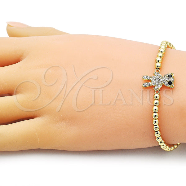 Gold Filled Bracelet — Fancy Bracelet Expandable Bead and Teddy Bear Design — alternate product view — SKU 154768 | Oro Laminado brazalete — elegante Bracelet Expandable Bead and Teddy Bear diseño — SKU 154768