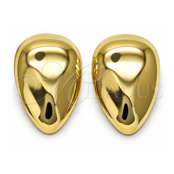 Oro Laminado Stud Earring, Gold Filled Style Teardrop Design, Polished, Golden Finish, 02.385.0031