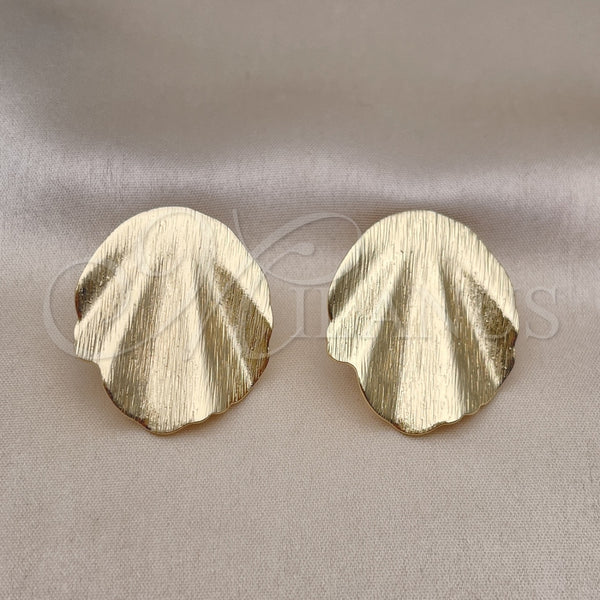 Gold Filled Ring — Stud Earring Leaf Design Brushed 02. — alternate product view — SKU 154789 | Oro Laminado anillo — Stud Earring Leaf diseño Brushed 02. — SKU 154789