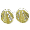 Oro Laminado Stud Earring, Gold Filled Style Leaf Design, Brushed Finish, Golden Finish, 02.385.0040