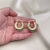 Oro Laminado Small Hoop, Gold Filled Style Hollow Design, Diamond Cutting Finish, Golden Finish, 02.341.0132.30