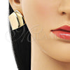 Oro Laminado Stud Earring, Gold Filled Style Polished, Golden Finish, 02.385.0041