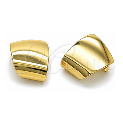 Oro Laminado Stud Earring, Gold Filled Style Polished, Golden Finish, 02.385.0041
