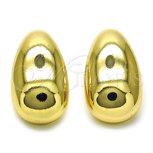 Oro Laminado Stud Earring, Gold Filled Style Teardrop Design, Polished, Golden Finish, 02.385.0042