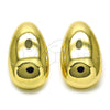 Oro Laminado Stud Earring, Gold Filled Style Teardrop Design, Polished, Golden Finish, 02.385.0042