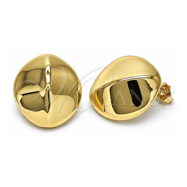 Oro Laminado Stud Earring, Gold Filled Style Polished, Golden Finish, 02.385.0043