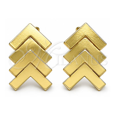 Oro Laminado Stud Earring, Gold Filled Style Polished, Golden Finish, 02.385.0044