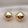 Oro Laminado Stud Earring, Gold Filled Style Polished, Golden Finish, 02.385.0047