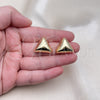 Oro Laminado Stud Earring, Gold Filled Style Polished, Golden Finish, 02.385.0049