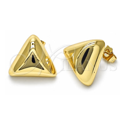 Oro Laminado Stud Earring, Gold Filled Style Polished, Golden Finish, 02.385.0049