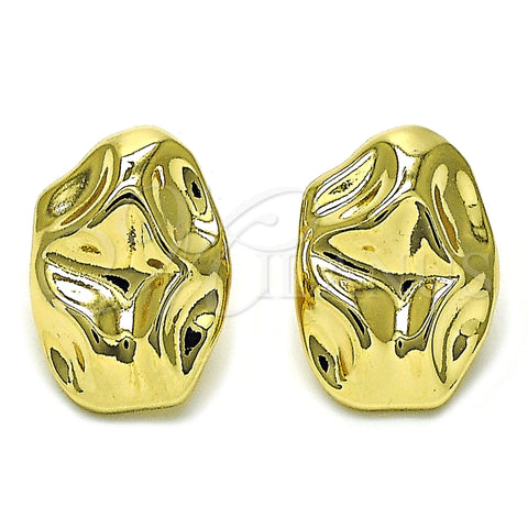 Oro Laminado Stud Earring, Gold Filled Style Polished, Golden Finish, 02.385.0052