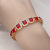 Gold Filled Bracelet — Tennis Bracelet with Garnet Cubic Zirconia and White — alternate product view — SKU 154823 | Oro Laminado brazalete — Tennis Bracelet with Garnet Cubic Zirconia and blanco — SKU 154823