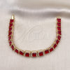 Gold Filled Bracelet — Tennis Bracelet with Garnet Cubic Zirconia and White — alternate product view — SKU 154823 | Oro Laminado brazalete — Tennis Bracelet with Garnet Cubic Zirconia and blanco — SKU 154823