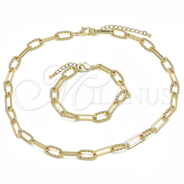 Gold Filled Bracelet — Necklace and Bracelet Twist Design Polished 06. — main product view — SKU 154854 | Oro Laminado brazalete — Necklace and Bracelet Twist diseño pulido 06. — SKU 154854