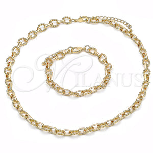 Gold Filled Bracelet — Necklace and Bracelet Twist Design Polished 06. — main product view — SKU 154856 | Oro Laminado brazalete — Necklace and Bracelet Twist diseño pulido 06. — SKU 154856