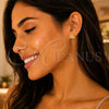 Oro Laminado Stud Earring, Gold Filled Style Matte Finish, Golden Finish, 02.195.0275