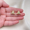 Oro Laminado Stud Earring, Gold Filled Style Matte Finish, Golden Finish, 02.195.0275
