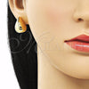 Oro Laminado Stud Earring, Gold Filled Style Teardrop Design, Polished, Golden Finish, 02.195.0277