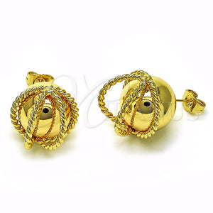 Gold Filled Ring — Stud Earring Ball and Twist Design Polished 02. — main product view — SKU 154864 | Oro Laminado anillo — Stud Earring Ball and Twist diseño pulido 02. — SKU 154864
