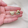 Gold Filled Ring — Stud Earring Heart Design with White Micro Pave — alternate product view — SKU 154889 | Oro Laminado anillo — Stud Earring corazón diseño with blanco Micro Pave — SKU 154889