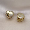 Gold Filled Ring — Stud Earring Heart Design with White Micro Pave — alternate product view — SKU 154889 | Oro Laminado anillo — Stud Earring corazón diseño with blanco Micro Pave — SKU 154889