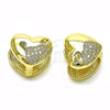 Gold Filled Ring — Stud Earring Heart Design with White Micro Pave — main product view — SKU 154889 | Oro Laminado anillo — Stud Earring corazón diseño with blanco Micro Pave — SKU 154889