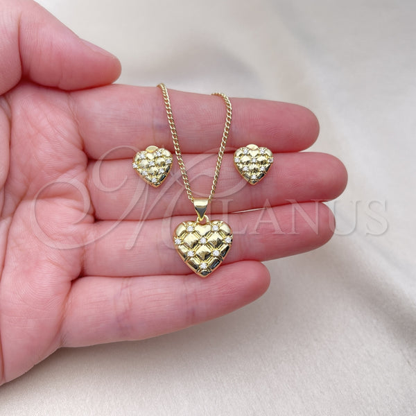 Gold Filled Ring — Earring and Pendant Adult Set Heart Design with — alternate product view — SKU 154896 | Oro Laminado anillo — Earring and Pendant Adult Set corazón diseño with — SKU 154896
