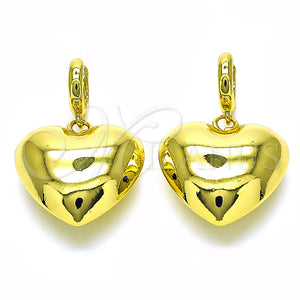 Gold Filled Ring — Dangle Earring Heart and Hollow Design Polished 02. — main product view — SKU 154915 | Oro Laminado anillo — Dangle Earring corazón and Hollow diseño pulido 02. — SKU 154915