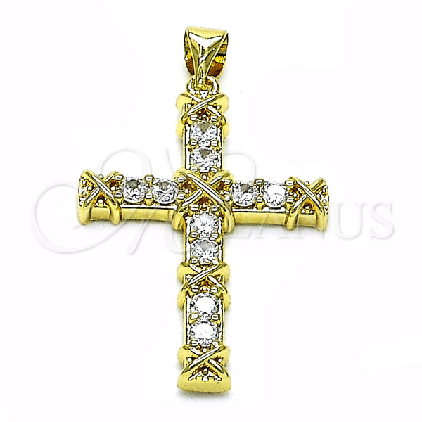 Gold Filled Pendant — Religious Pendant Cross Design with White Cubic Zirconia — main product view — SKU 154919 | Oro Laminado dije — Religious Pendant cruz diseño with blanco Cubic Zirconia — SKU 154919