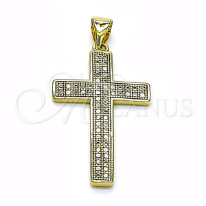 Gold Filled Pendant — Religious Pendant Cross Design with White Micro Pave — main product view — SKU 154921 | Oro Laminado dije — Religious Pendant cruz diseño with blanco Micro Pave — SKU 154921