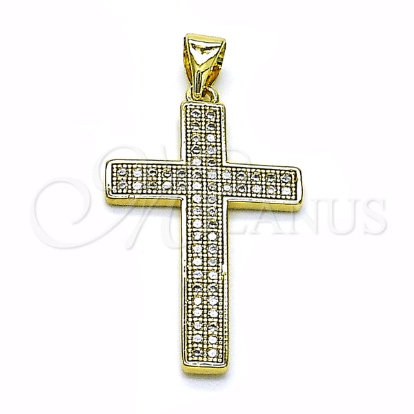 Gold Filled Pendant — Religious Pendant Cross Design with White Micro Pave — main product view — SKU 154921 | Oro Laminado dije — Religious Pendant cruz diseño with blanco Micro Pave — SKU 154921