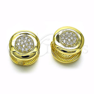 Gold Filled Hoop Earrings — Huggie Hoop with White Micro Pave Polished 02. — main product view — SKU 154923 | Oro Laminado aretes de aro — Huggie Hoop with blanco Micro Pave pulido 02. — SKU 154923