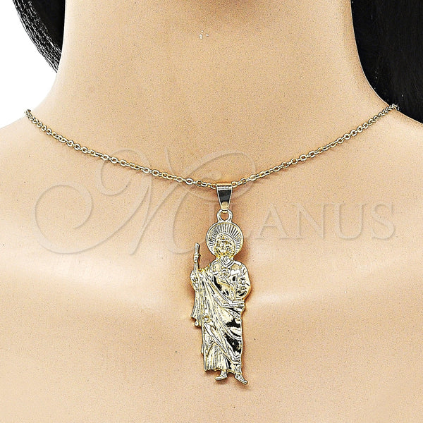 Gold Filled Pendant — Religious Pendant San Judas Design Diamond Cutting 05. — alternate product view — SKU 154924 | Oro Laminado dije — Religious Pendant San Judas diseño Diamond Cutting 05. — SKU 154924