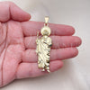 Oro Laminado Religious Pendant, Gold Filled Style San Judas Design, Diamond Cutting Finish, Golden Finish, 05.213.0143