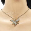 Oro Laminado Religious Pendant, Gold Filled Style Eagle Design, Diamond Cutting Finish, Golden Finish, 05.213.0144