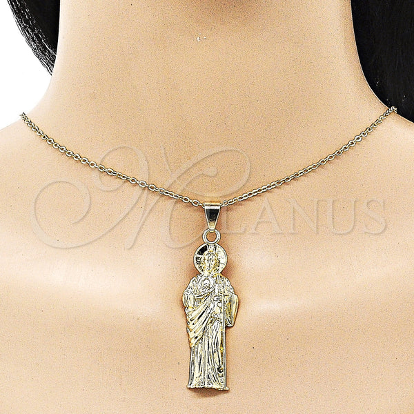 Gold Filled Pendant — Religious Pendant San Judas Design Diamond Cutting 05. — alternate product view — SKU 154930 | Oro Laminado dije — Religious Pendant San Judas diseño Diamond Cutting 05. — SKU 154930