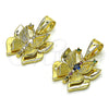 Oro Laminado Fancy Pendant, Gold Filled Style Butterfly Design, with Multicolor Cubic Zirconia, Polished, Golden Finish, 05.411.0033.1