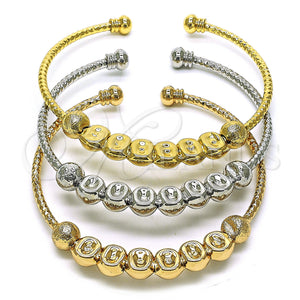 Gold Filled Jewelry — Trio Bangle Ball Design Diamond Cutting Tricolor 07. — main product view — SKU 154954 | Oro Laminado joyería — Trio Bangle Ball diseño Diamond Cutting Tricolor 07. — SKU 154954