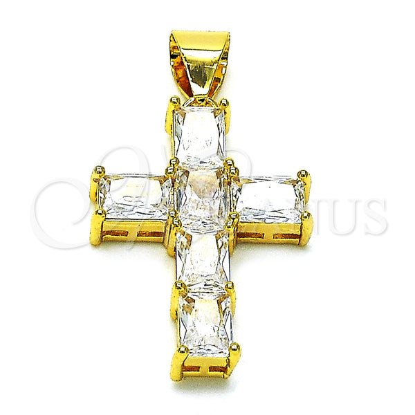 Gold Filled Pendant — Religious Pendant Cross Design with White Cubic Zirconia — main product view — SKU 154967 | Oro Laminado dije — Religious Pendant cruz diseño with blanco Cubic Zirconia — SKU 154967