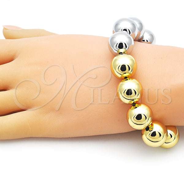 Gold Filled Bracelet — Fancy Bracelet Ball Design Polished Two Tone 03. — alternate product view — SKU 154982 | Oro Laminado brazalete — elegante Bracelet Ball diseño pulido Two Tone 03. — SKU 154982