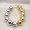 Oro Laminado Fancy Bracelet, Gold Filled Style Ball Design, Polished, Two Tone, 03.341.0212.08 (16 MM Thickness, 8 Inches Length)