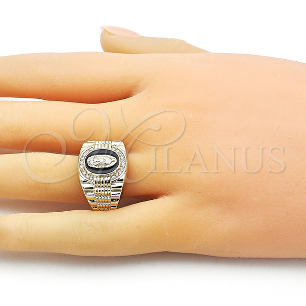 Gold Filled Ring — Multi Stone Ring Guadalupe Design with White Micro — alternate product view — SKU 154992 | Oro Laminado anillo — Multi Stone Ring Guadalupe diseño with blanco Micro — SKU 154992