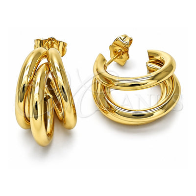 Oro Laminado Small Hoop, Gold Filled Style Hollow Design, Polished, Golden Finish, 02.213.0455.20