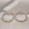Oro Laminado Large Hoop, Gold Filled Style Twist Design, with Ivory Pearl, Polished, Golden Finish, 02.196.0114.50
