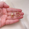 Oro Laminado Small Hoop, Gold Filled Style Puff Mariner Design, Polished, Golden Finish, 02.196.0117.18